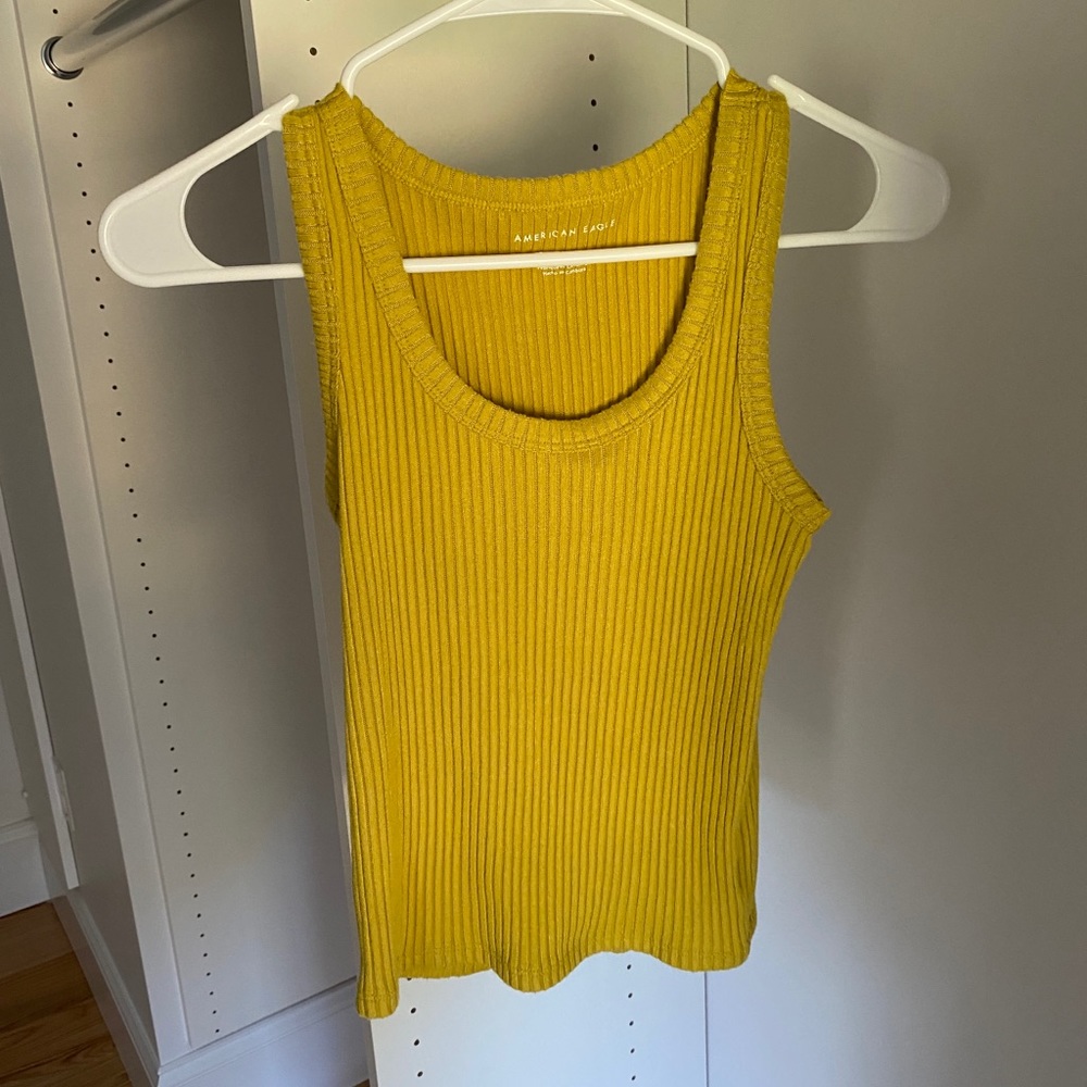 Mustard yellow tank top from american eagle